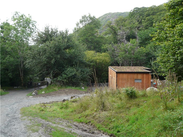 The completed turbine house returning from the Aber Falls 22 Aug 2015