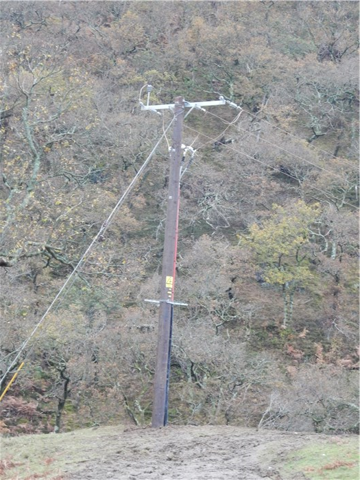 The cable from the Turbine House is connected to the overhead line 25 November 2015